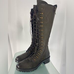 Vintage Foundry Tall Lace-Up Boots | Army Green | Size 9 | See Details